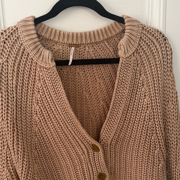 Free People Button-Up Knit Cardigan - Cream - Picture 2 of 4